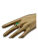 خاتم الزمرد 14 كارت من الذهب الأصفر حرف يدوية فينتاج vrc014y